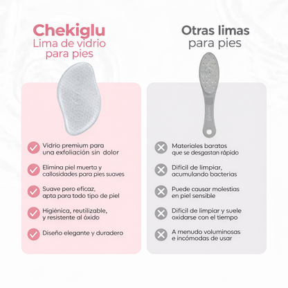 Lima de vidrio para pies Chekiglu